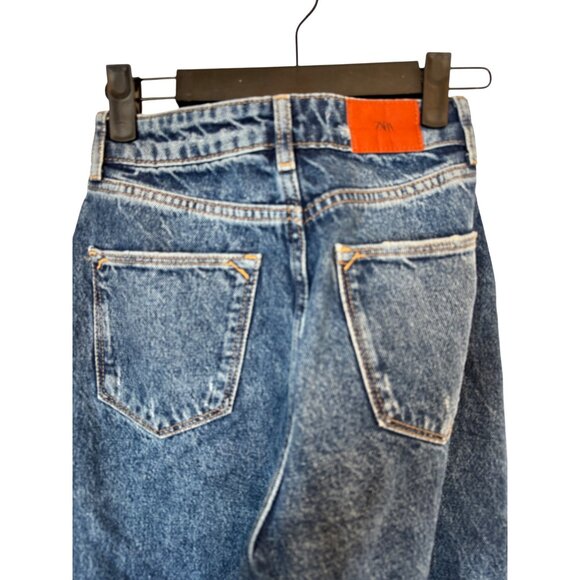 Vintage Zara Size 0 High-Waisted Blue Denim Jeans - Picture 8 of 11